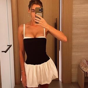 SHOW ME YOUR MUMU Tiffany Skort Dress In Black And White